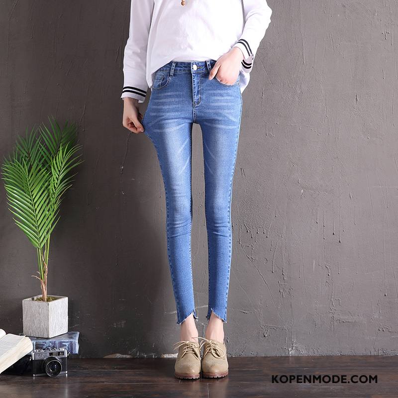 Jeans Dames Broek Zak 2018 Spijkerbroek Jeans Dunne Vers Blauw