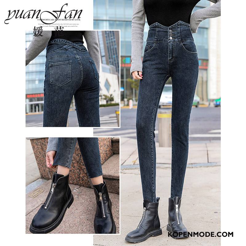 Jeans Dames Herfst Spijkerbroek Jeans Nieuw Skinny Elastiek Voorjaar Zwart