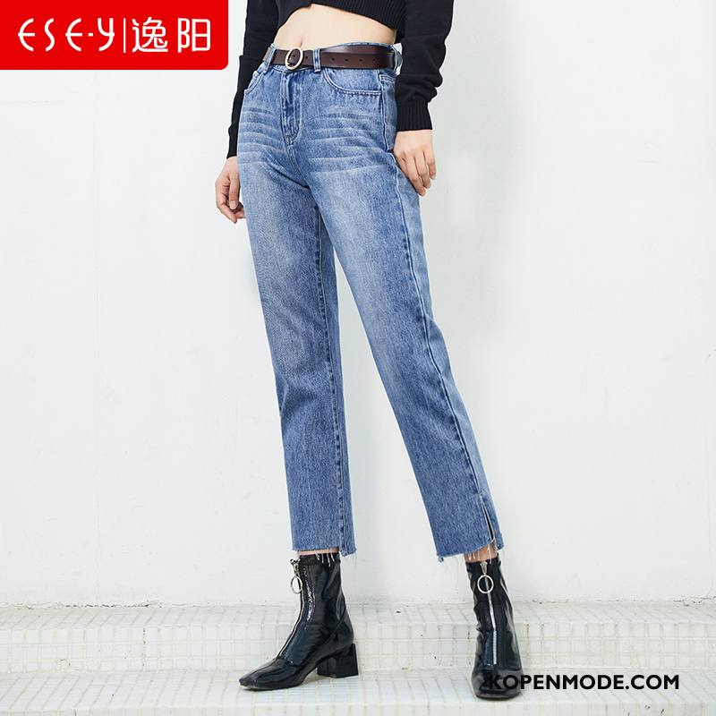 Jeans Dames Hoge Taille Herfst Rechtdoor Spijkerbroek Jeans Trend Nieuw Zwart Grijs