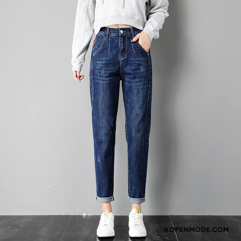 Jeans Dames Nieuw Hoge Taille Harlan Vrouwen Grote Maten Dunne Blauw