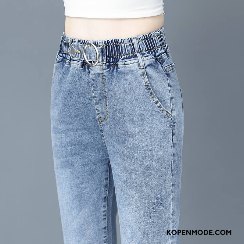 Jeans Dames Slim Fit Harlan Hoge Taille Nieuw Voorjaar Spijkerbroek Jeans Blauw