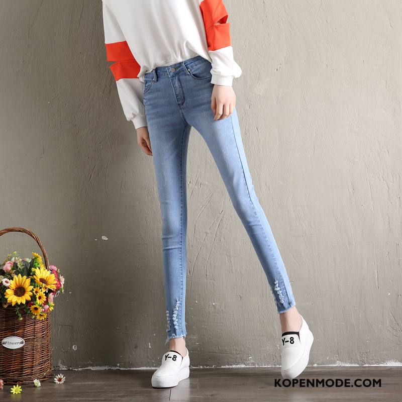 Jeans Dames Spijkerbroek Jeans 2018 Mode Trend Potlood Broek Dunne Blauw