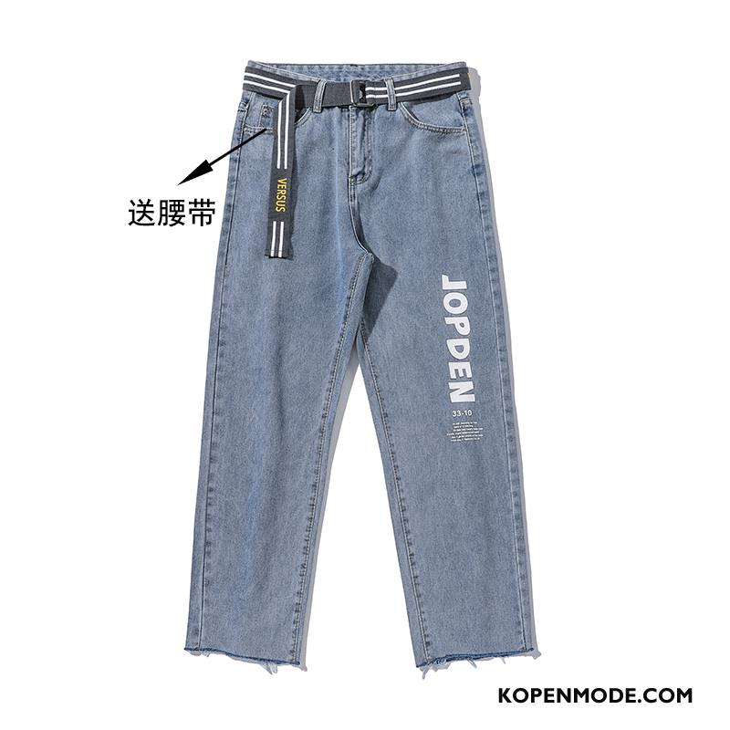 Jeans Heren Losse Rechtdoor Trend Spijkerbroek Jeans Trendy Merk Mannen Zwart