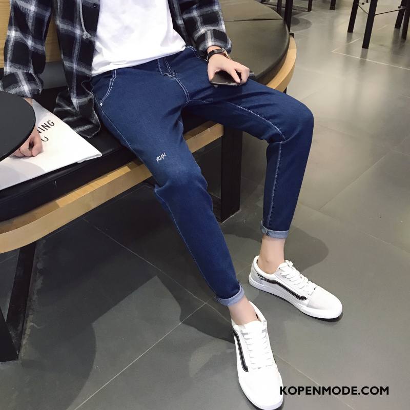 Jeans Heren Mode Trend Slim Fit Spijkerbroek Jeans Mannen Jeugd Zwart