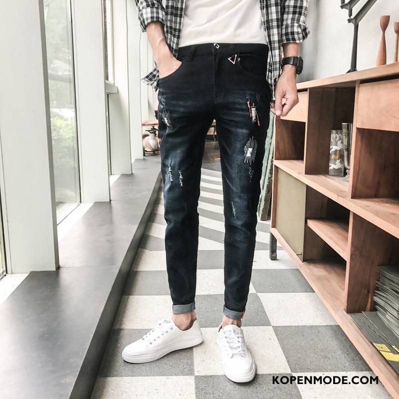 Jeans Heren Spijkerbroek Jeans Nieuw Mini Slim Fit Herfst Mannen Zwart