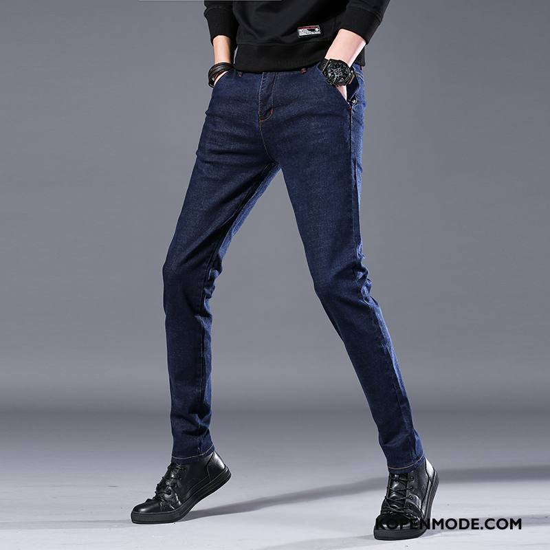 Jeans Heren Trend Broek Mini Herfst Spijkerbroek Jeans Mannen Blauw