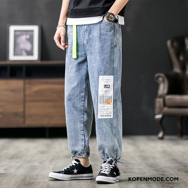 Jeans Heren Trend Broek Rechtdoor Trendy Merk Mannen Spijkerbroek Jeans Donkerblauw