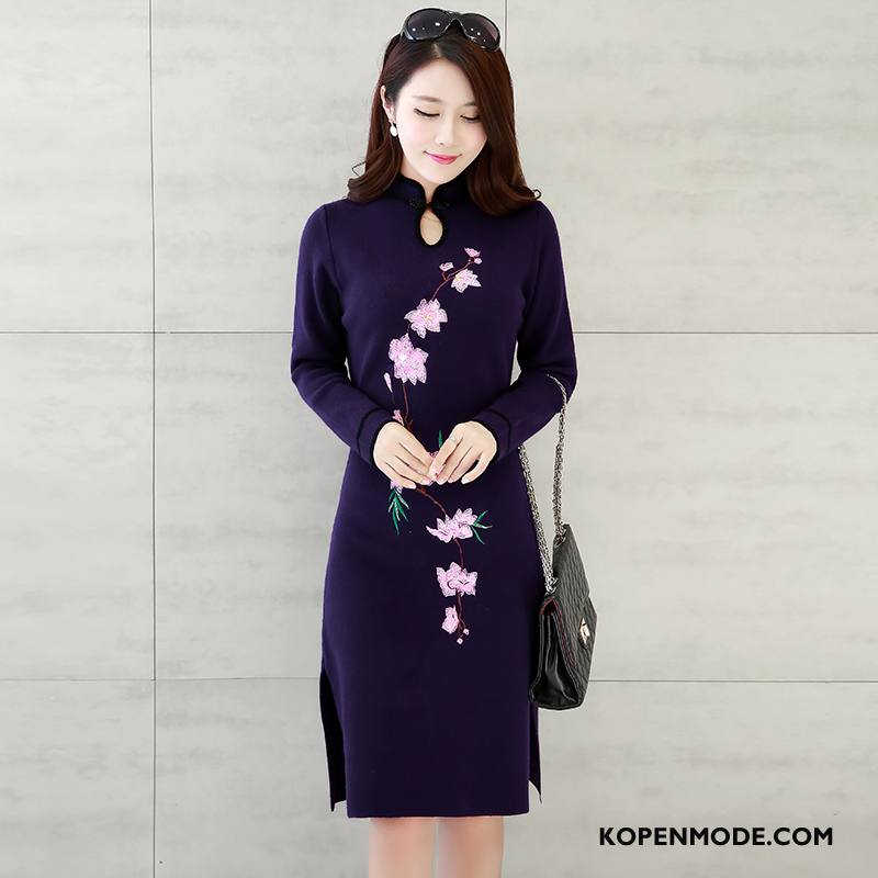 Jurk Dames Elegante 2018 Cheongsam Comfortabele Populair Mode Rood