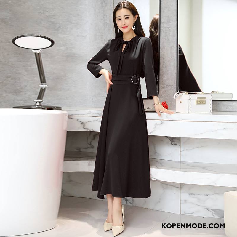 Jurken Dames Dunne Lang Losse Trend Casual 2018 Roze Rood Effen Kleur