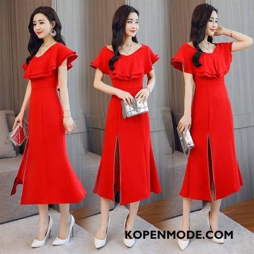Jurken Dames Groot Mooi Elegante Voorjaar 2018 Casual Rood
