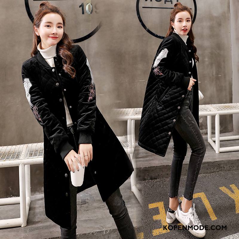Katoenen Jas Dames Mode Casual Elegante Slim Fit Eenvoudige Winter Roze