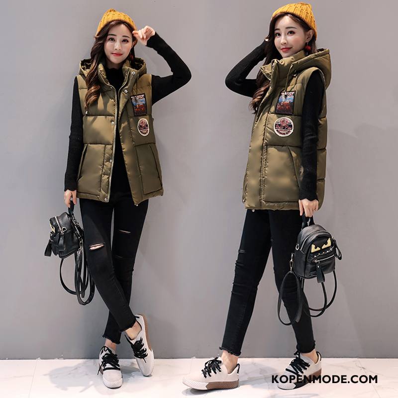 Katoenen Jas Dames Winter Vers Elegante Straat Mode Trend Zwart