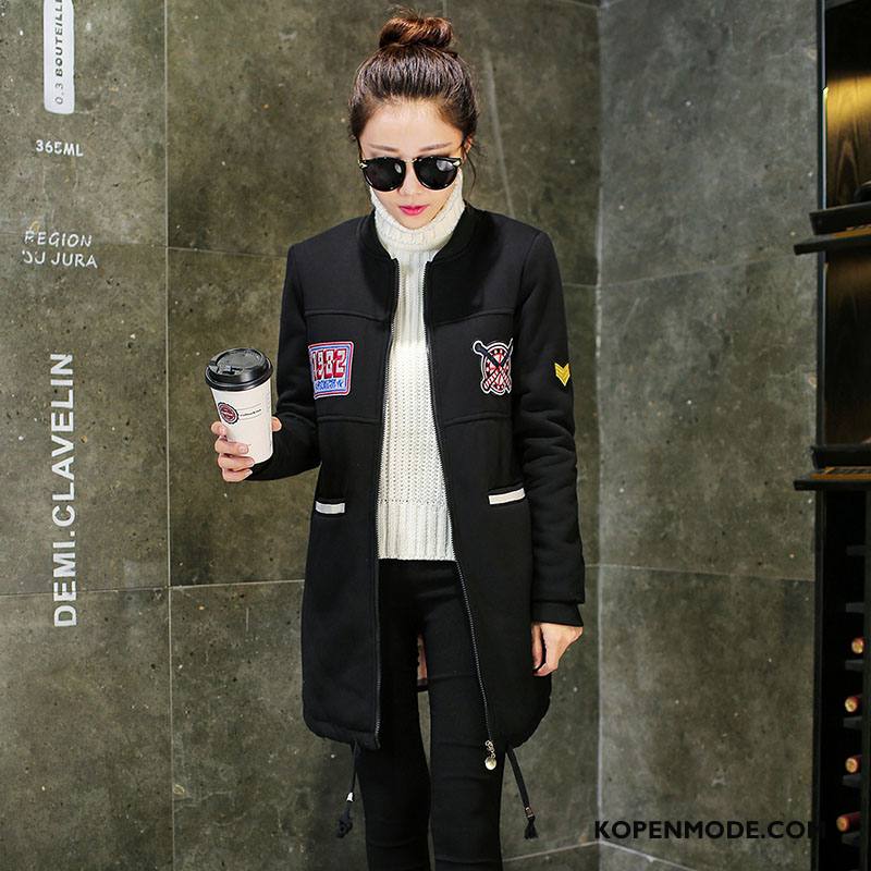 Katoenen Jas Dames Winter Zak Mode Cardigan Lange Mouwen Elegante Grijs