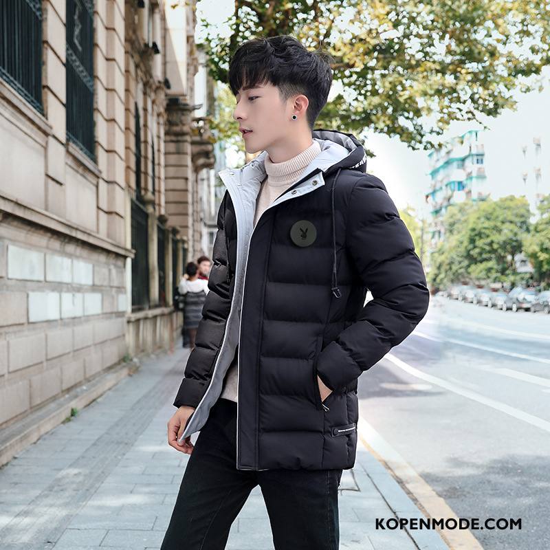 Katoenen Jas Heren 2018 Dikke Lang Hoodie Jeugd Winter Blauw