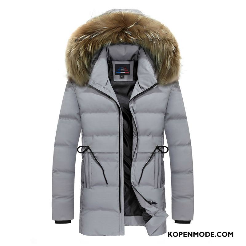 Katoenen Jas Heren Comfortabele Mode Winter Casual Nieuw Trend Grijs