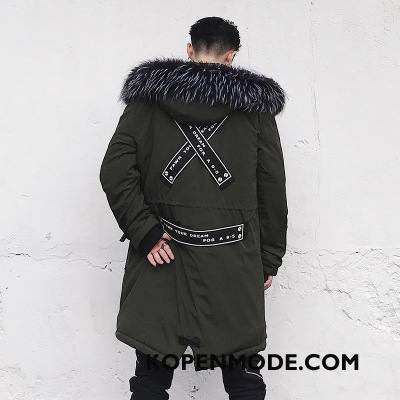 Katoenen Jas Heren Losse Hoodie Mannen Winter Mode Jeugd Legergroene