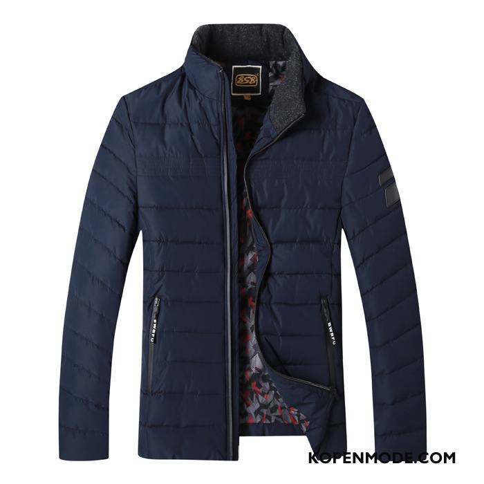 Katoenen Jas Heren Mannen Slim Fit Mode Winter Casual Warme Grijs