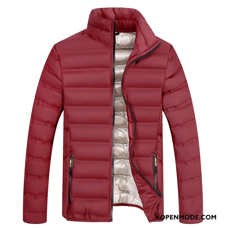 Katoenen Jas Heren Nieuw Dikke 2018 Student Winter Winter Kleding Rood