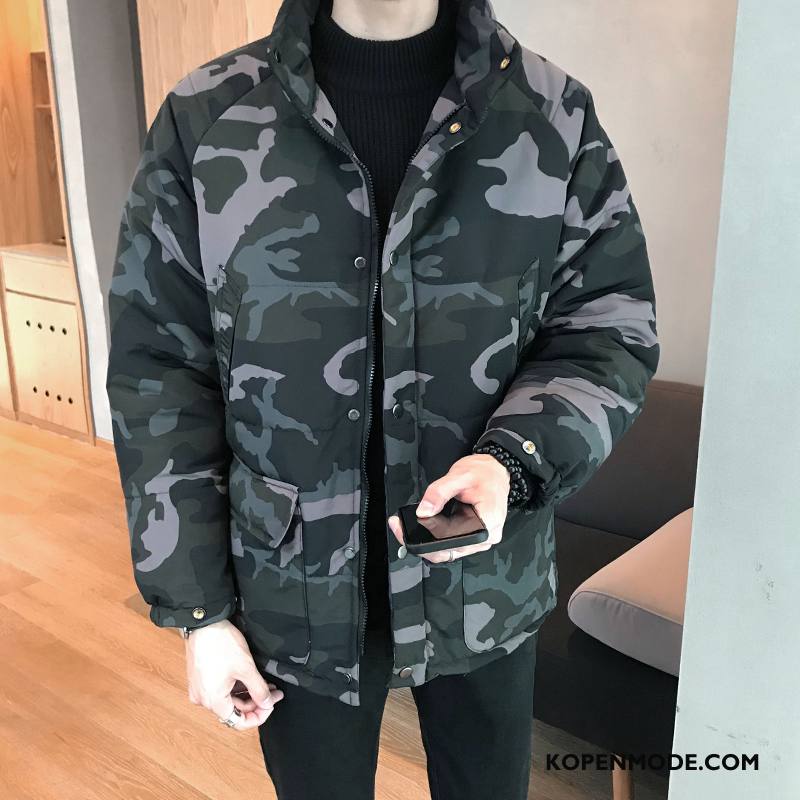 Katoenen Jas Heren Warme Dikke Nieuw Jeugd Winter Mannen Camouflage Wit