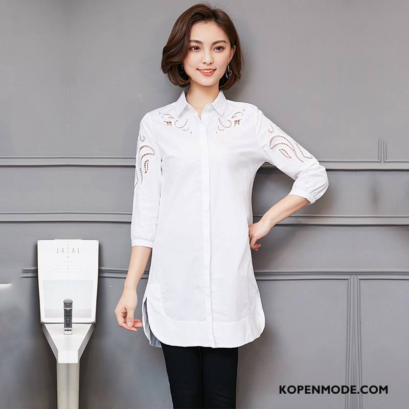 Kleding Grote Maten Dames Comfortabele Pullover Blouse Overhemd Kant 2018 Vrouwen Effen Kleur Wit Zwart