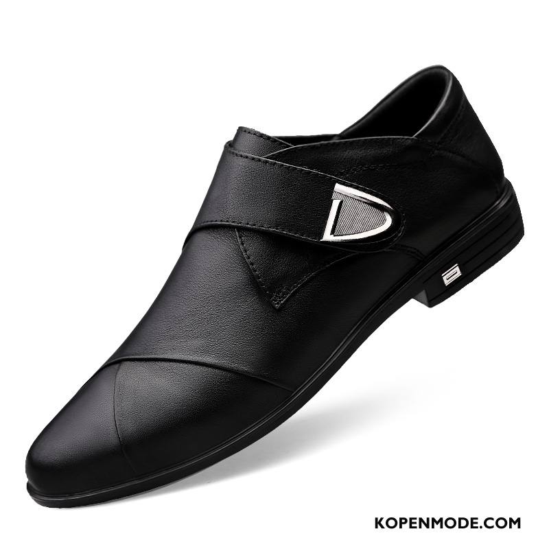 Leren Schoenen Heren Ademende Bedrijf Geklede Slip On Leer Zomer Wit