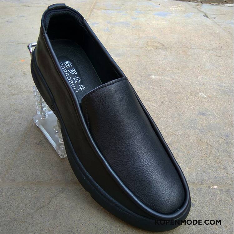 Leren Schoenen Heren Echt Leer Mannen Casual Zachte Zolen Slip On Bedrijf Bruine