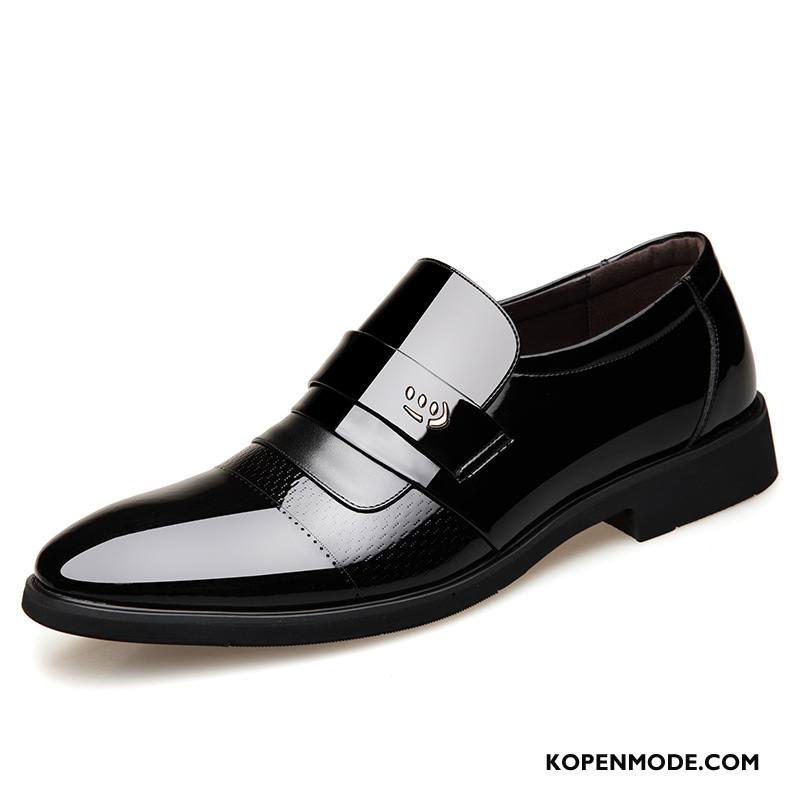 Leren Schoenen Heren Geklede Slip On Brits Bedrijf Trend Casual Bruine