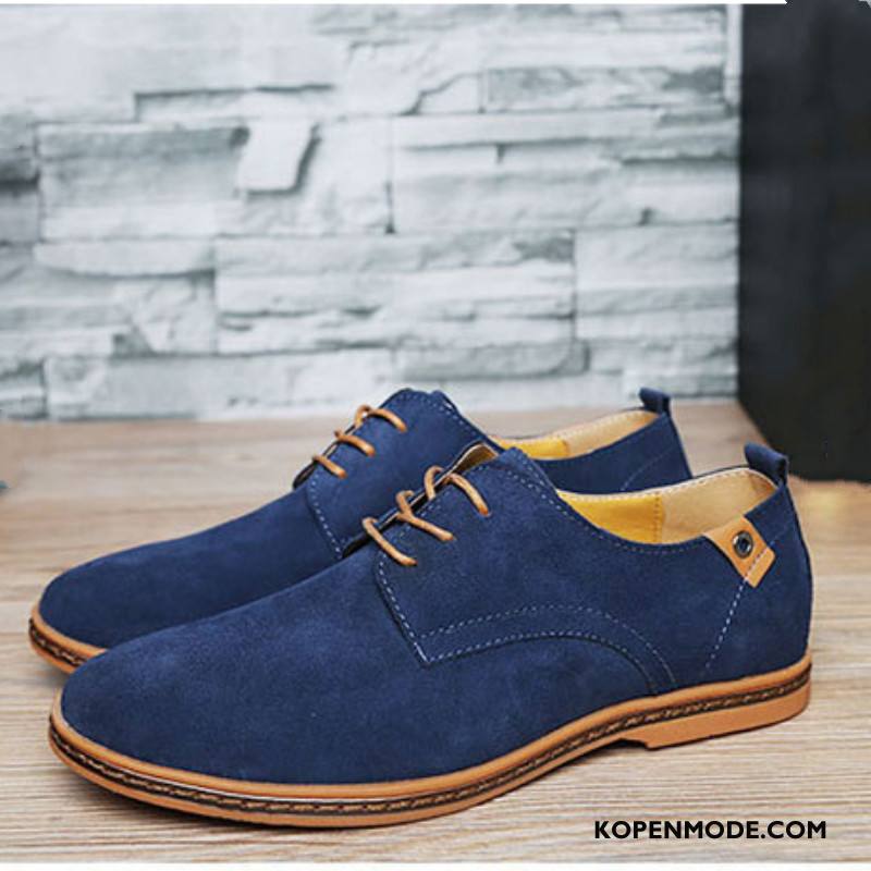 Leren Schoenen Heren Hete Verkoop Casual Grote Maten Schrobben Trend Mannen Blauw