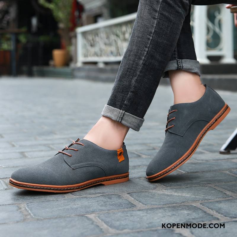 Leren Schoenen Heren Hete Verkoop Casual Grote Maten Schrobben Trend Mannen Blauw
