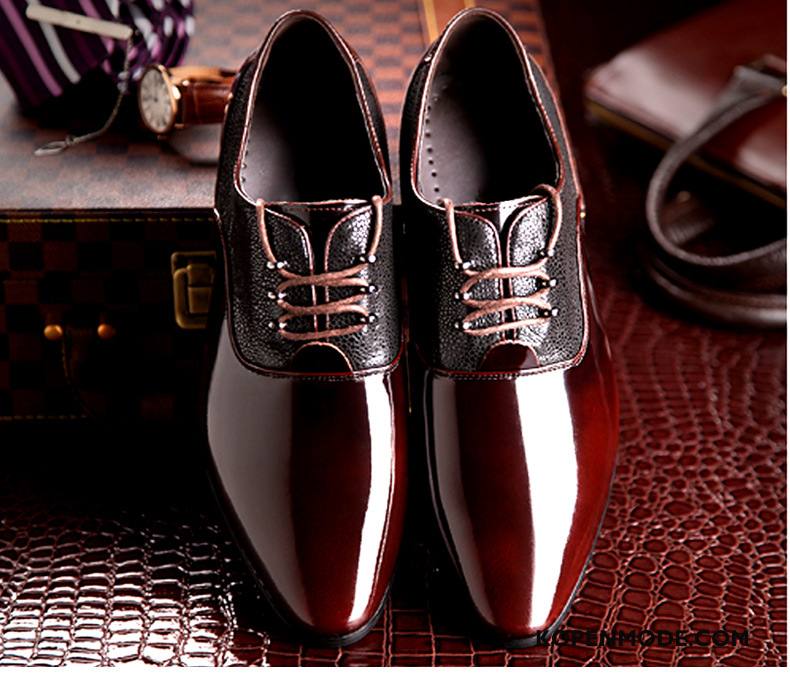 Leren Schoenen Heren High End Echt Leer Huwelijk Mannen Pailletten Brits Bruine