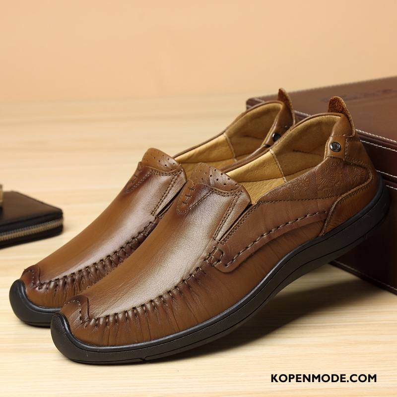 Leren Schoenen Heren Klassieke Mode Echt Leer Mannen Casual Bedrijf Bruine