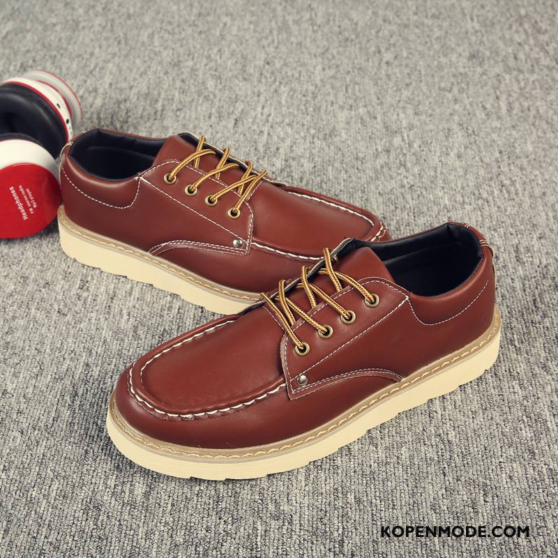 Leren Schoenen Heren Trend Ademende Mannen Zomer Vintage Cargo Rood