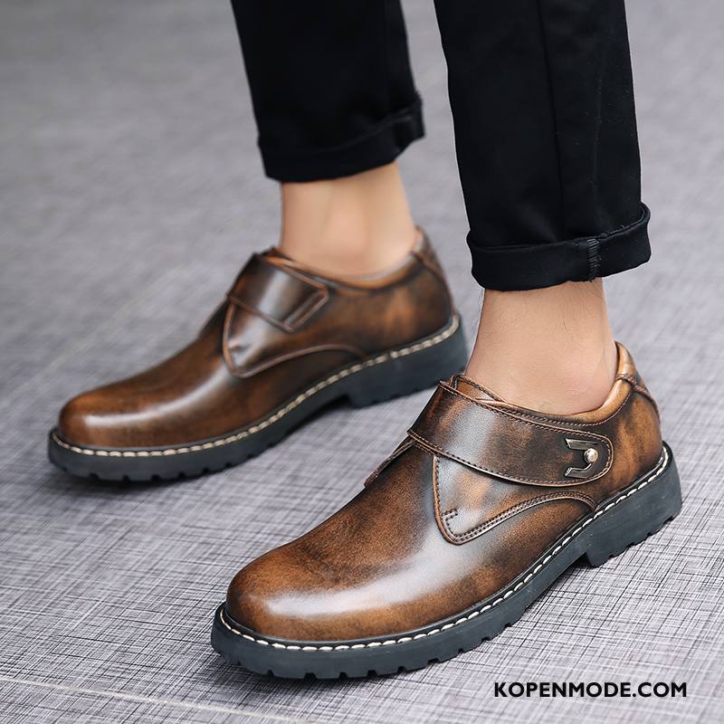 Leren Schoenen Heren Trend Slip On Echt Leer Mannen Groot Casual Bruine