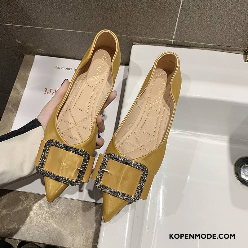 Mocassins Dames Alle Wedstrijden Pumps Vrouwen Platte Schoenen Zachte Zolen Punt Rood Beige