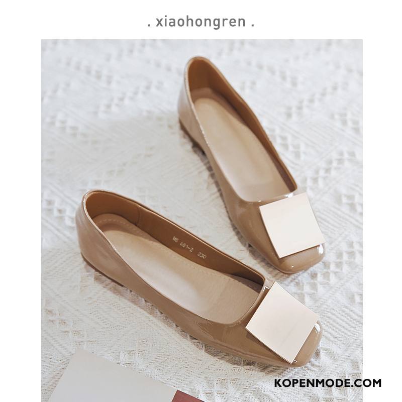 Mocassins Dames Bootschoenen Zomer Pumps Platte Schoenen Slip On Alle Wedstrijden Rood Beige Licht