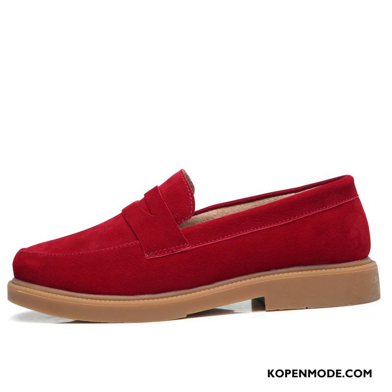 Mocassins Dames Plat Platte Zool Schoenen Loafers 2018 Bootschoenen Rood