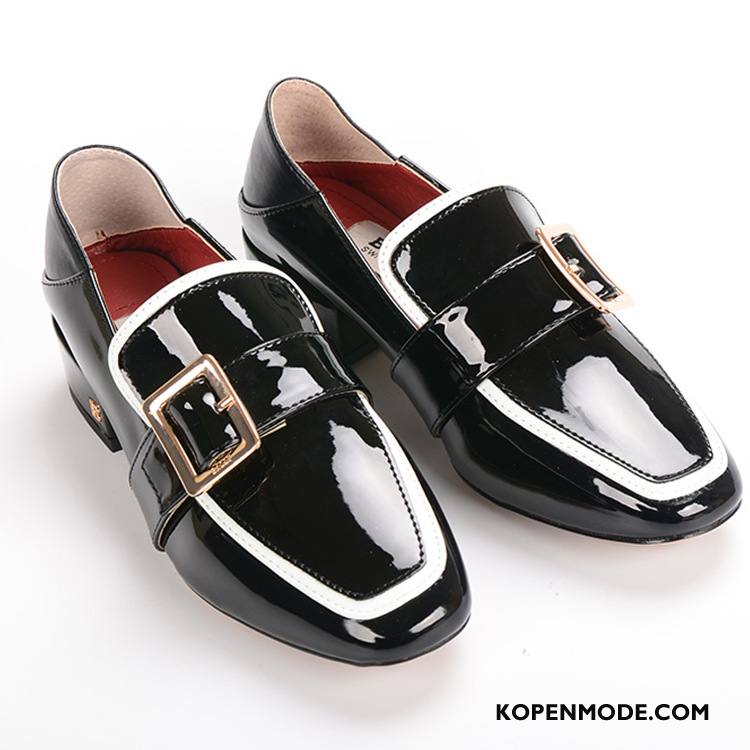 Mocassins Dames Slip On Schoenen Voorjaar Lakleer Vrouwen Loafers Wit Goud