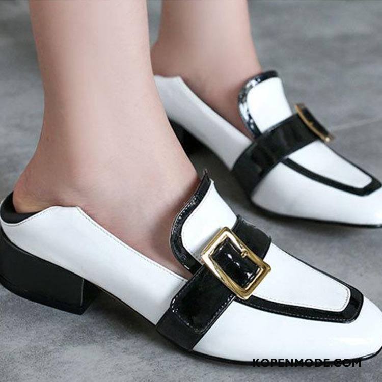 Mocassins Dames Slip On Schoenen Voorjaar Lakleer Vrouwen Loafers Wit Goud