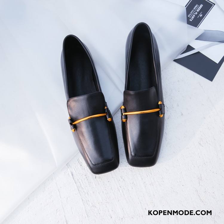 Mocassins Dames Voorjaar Casual Echt Leer Vrouwen Loafers Trend Bruin