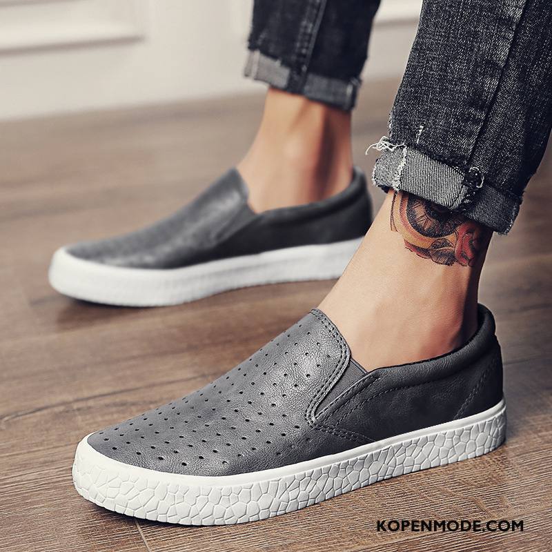 Mocassins Heren 2018 Schoenen Casual Slip On Kant Leren Schoenen Rode Wijn