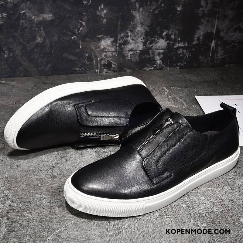 Mocassins Heren 2018 Slip On Trend Echt Leer Loafers Schoenen Zwart