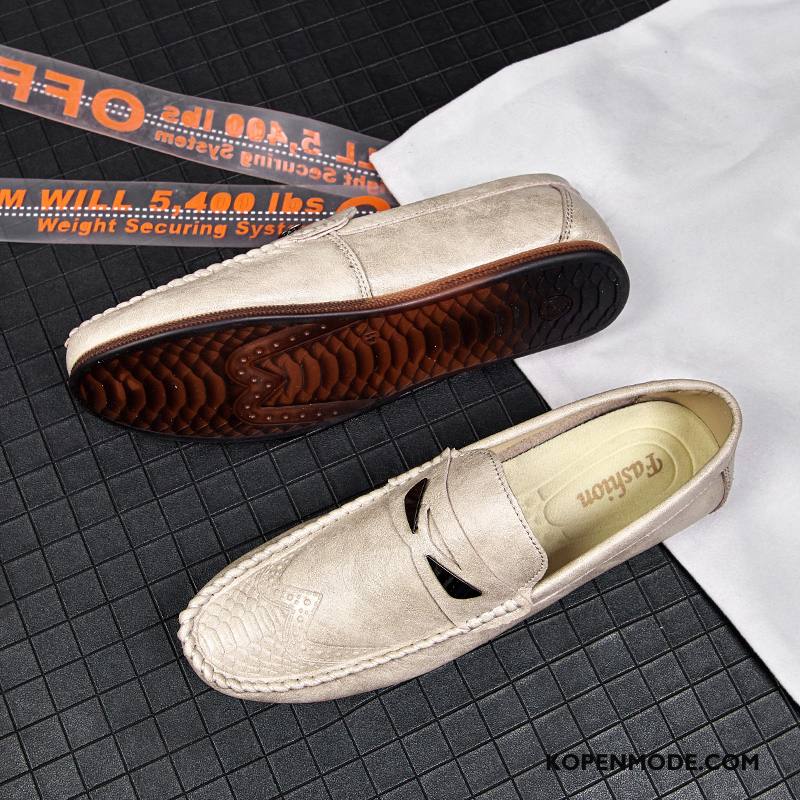Mocassins Heren Alle Wedstrijden Casual Schoenen Trend Leren Schoenen Voorjaar Kaki