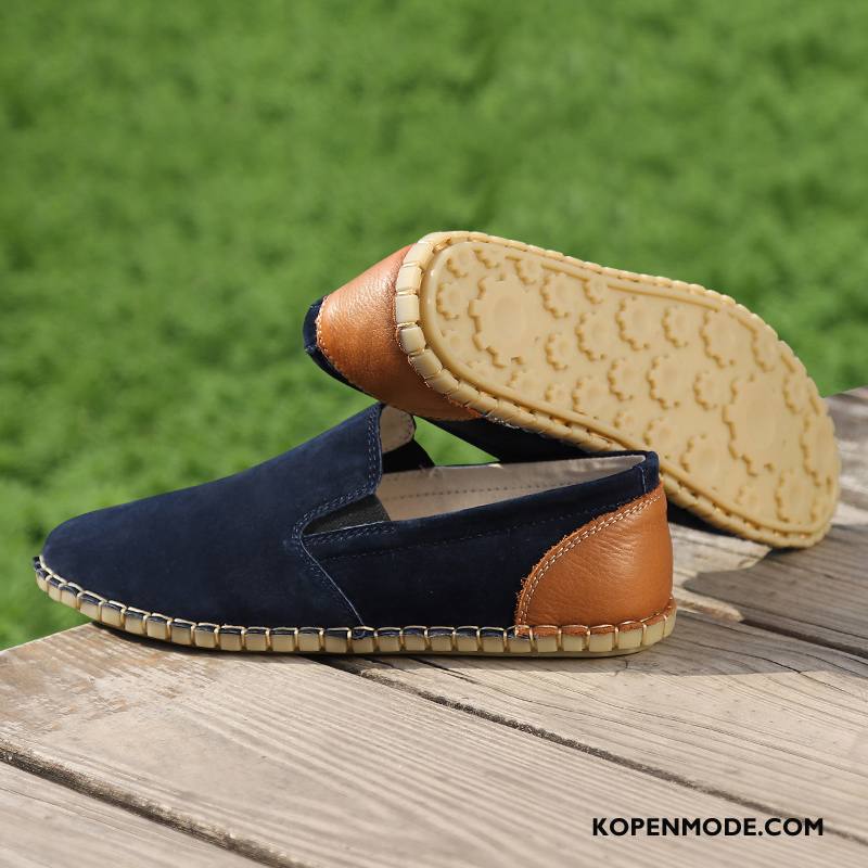 Mocassins Heren Alle Wedstrijden Vintage Schoenen Mannen Slip On Leren Schoenen Grijs