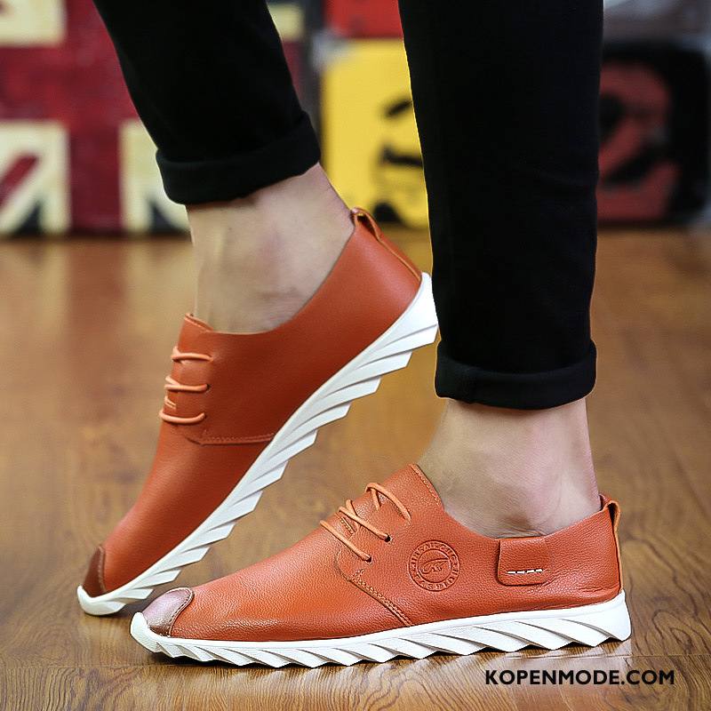 Mocassins Heren Antislip Kant Mannen Schoenen Pumps Leren Schoenen Oranje