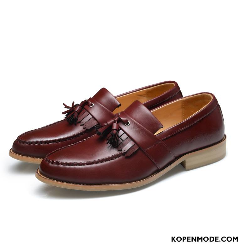 Mocassins Heren Casual 2018 Mannen Leren Schoenen Textiel Voorjaar Rood