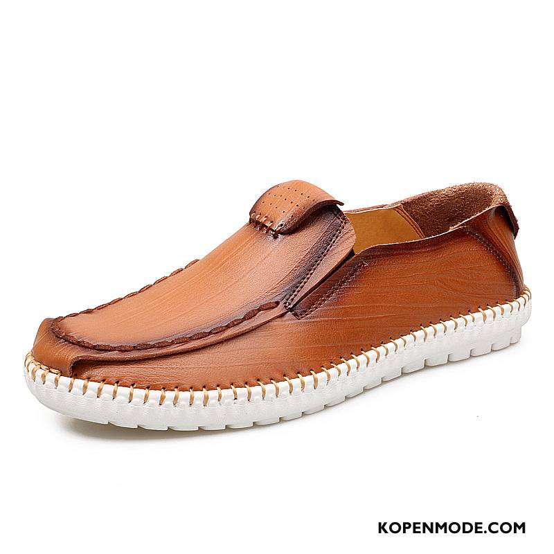 Mocassins Heren Casual Echt Leer Trend Mannen Mode Loafers Zwart