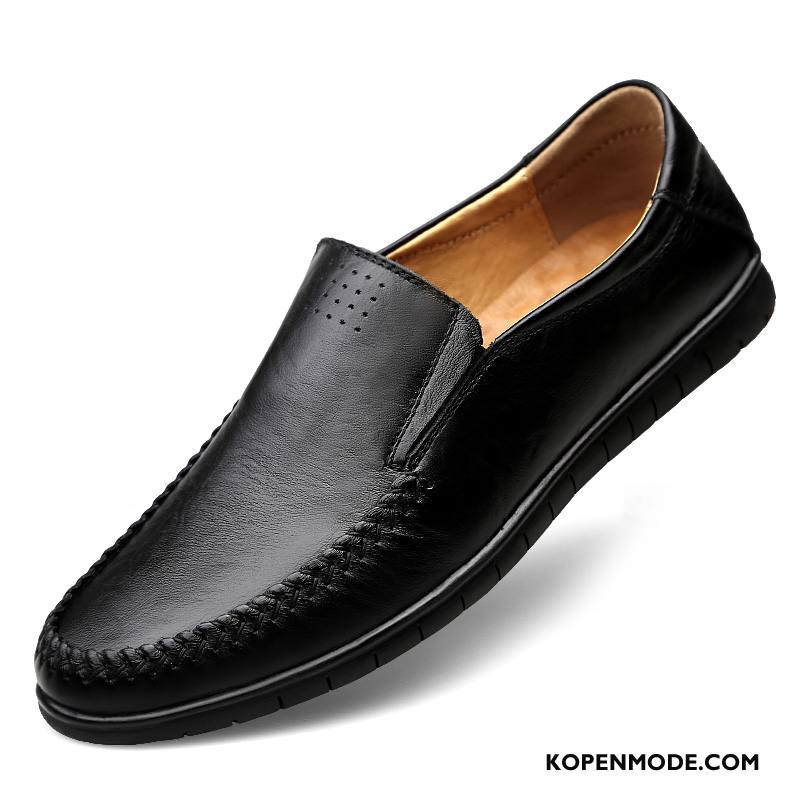 Mocassins Heren Echt Leer Bootschoenen Casual Slip On Mannen Voorjaar Bruine