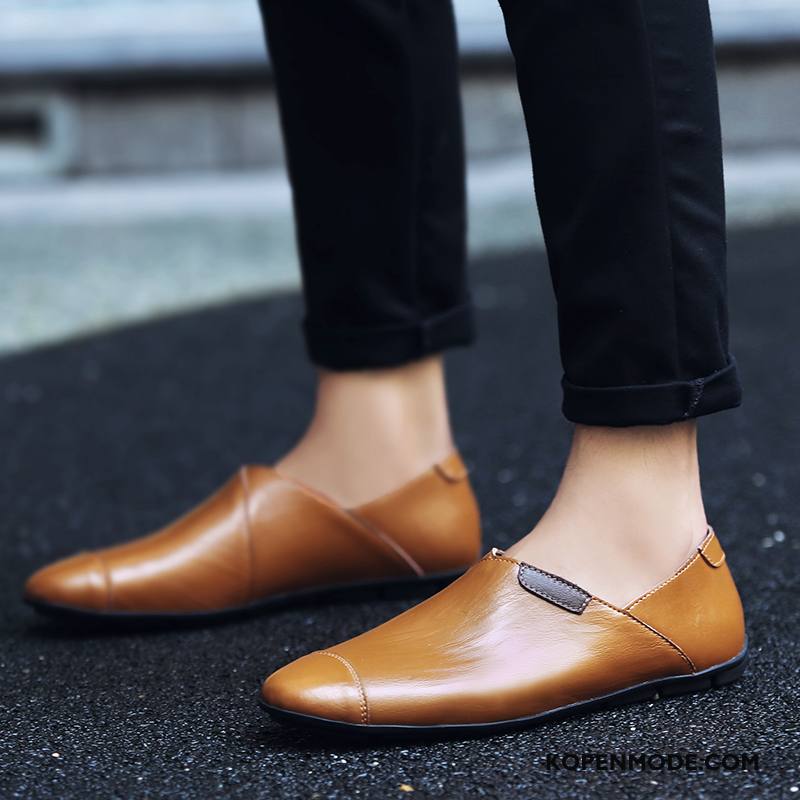 Mocassins Heren Echt Leer Grote Maten Bootschoenen Mannen Zomer Driver Blauw