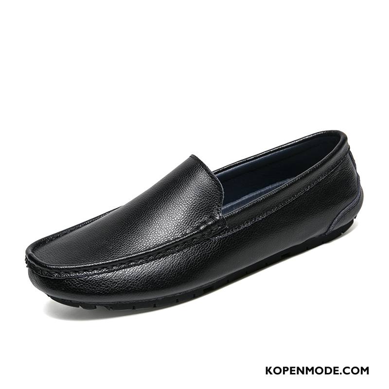 Mocassins Heren Echt Leer Leren Schoenen Persoonlijk Zomer Casual Slip On Wit