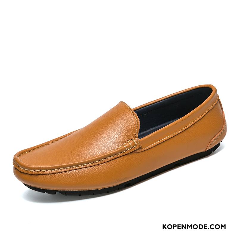 Mocassins Heren Echt Leer Leren Schoenen Persoonlijk Zomer Casual Slip On Wit